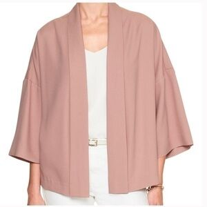 Banana Republic Factory Solid Kimono Style Pink Savannah Clay Open Front Blazer